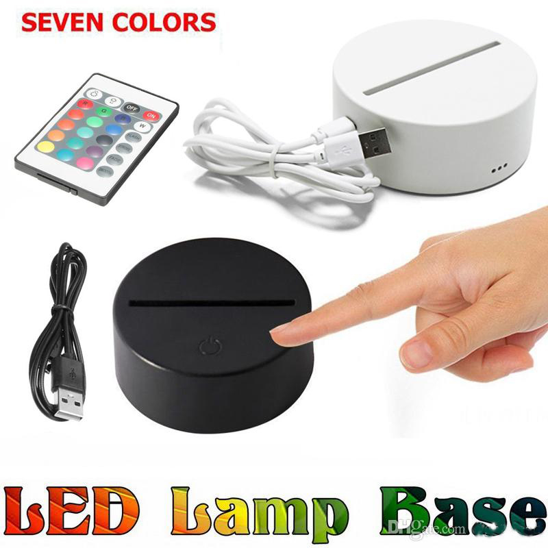 

RGB led lights 3D Touch Switch Lamp Base for 3D Illusion Lamp 4mm Acrylic Light Panel 2A Battery or DC 5V USB Free shipping