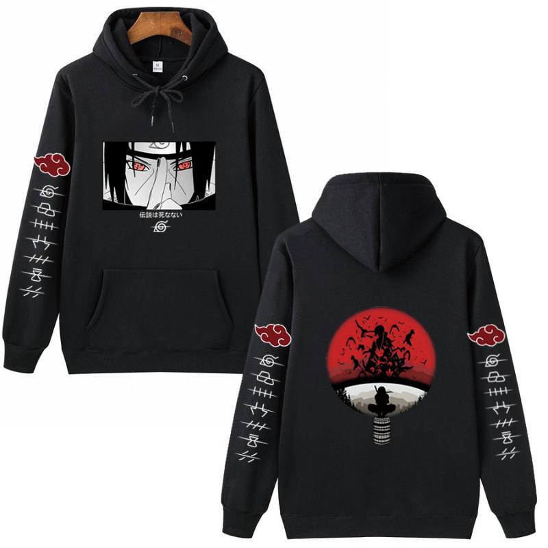 

Men's Hoodies & Sweatshirts Men Women Clothes Itachi Hoodie Anime Sweatshirt Uzumaki Akatsuki Sakura Kakashi Sasuke Hinata Hyuga Harajuku, Black