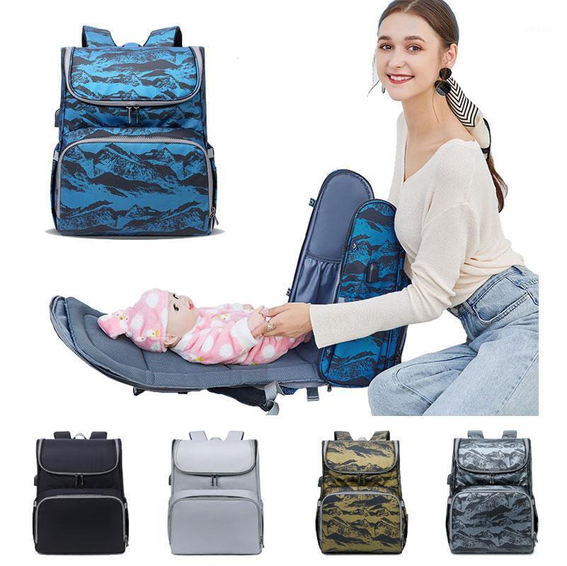 

Multi-function Usb Waterproof Diaper Bag With Bottle Warmer Infant Foldable Crib Travel Bed Mummy Daddy Baby Care Backpack1, Dianyahei