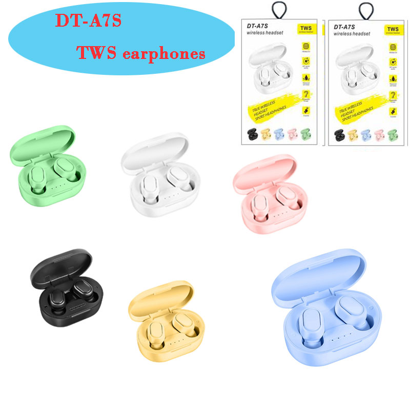 

Quality DT-A7S TWS Wireless Bluetooth V5.0 Earphones Button Control Sports Fitness Universal Auto Pairing Earbuds with Charging Box Headsets, Mixed color