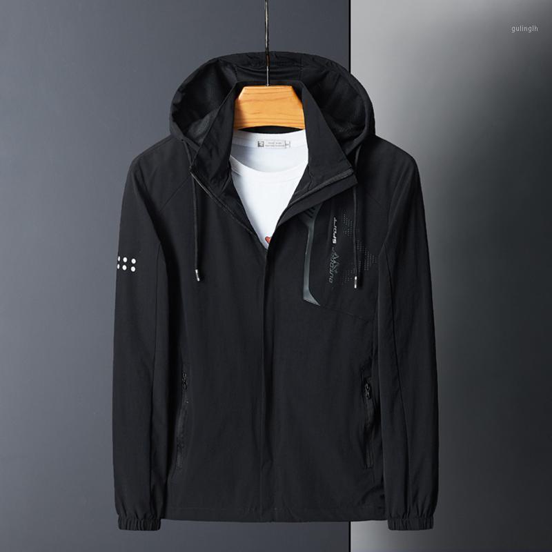 

Men Casual Windbreaker Waterproof Jacket Quick Drying Breathable Soft Jacket Sport Hiking Outdoor Coat Outwear Corta Vento Mujer1, Black