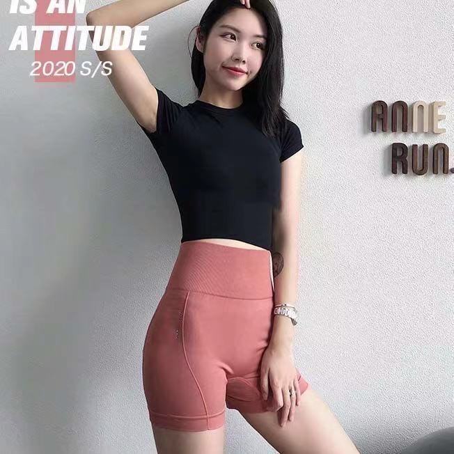 

2021 new yoga sports tights women's high waist elastic peach hip lifting abdominal pants running fitness shorts, Black