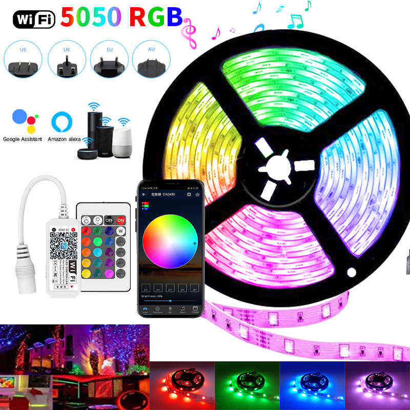 

30M WIFI LED Strip Lights Bluetooth 30M WIFI LED Strip Lights Bluetooth RGB Led light 5050 SMD Flexible 20M 25M Waterproof 2835 W220311