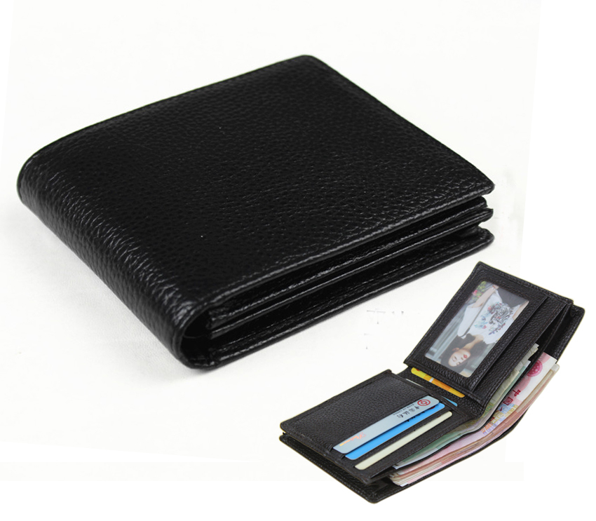 

of the Genuine Portfolio Male Wallet Bifold Short Leather Men Paper, Vertical style black