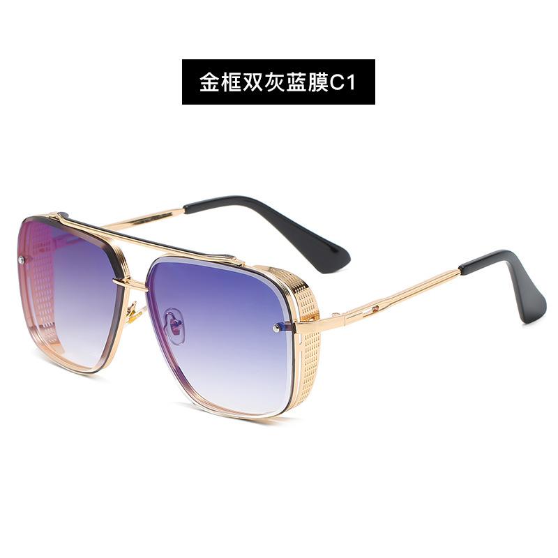 

2021 New Double-beam Women Sunglasses New Metal Sunshade Lens Trimmed Punk Sun Glasses for Men OLOEY Brand Driving UV400 Oculos
