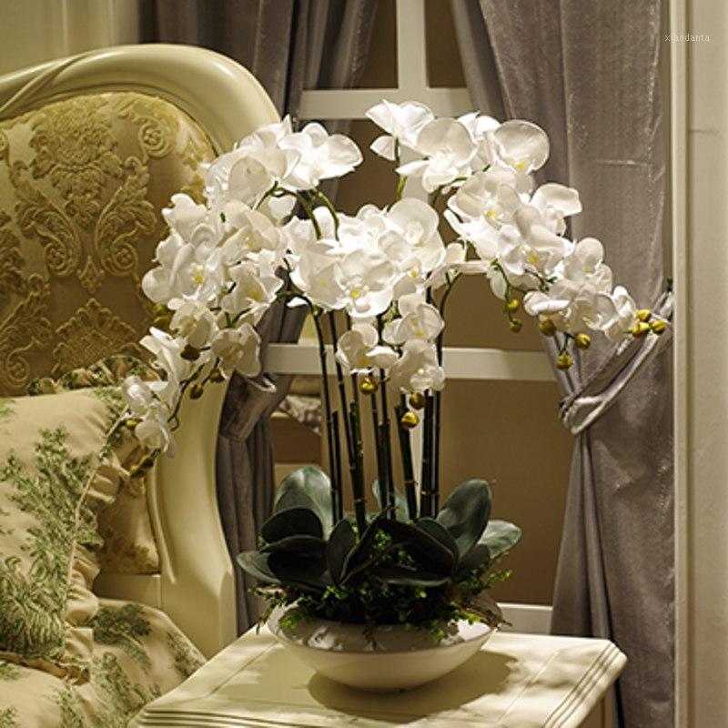 

Artificial big size PU real touch hand feeling orchid flower arrangement bonsai flower only no vase luxious bouquet1