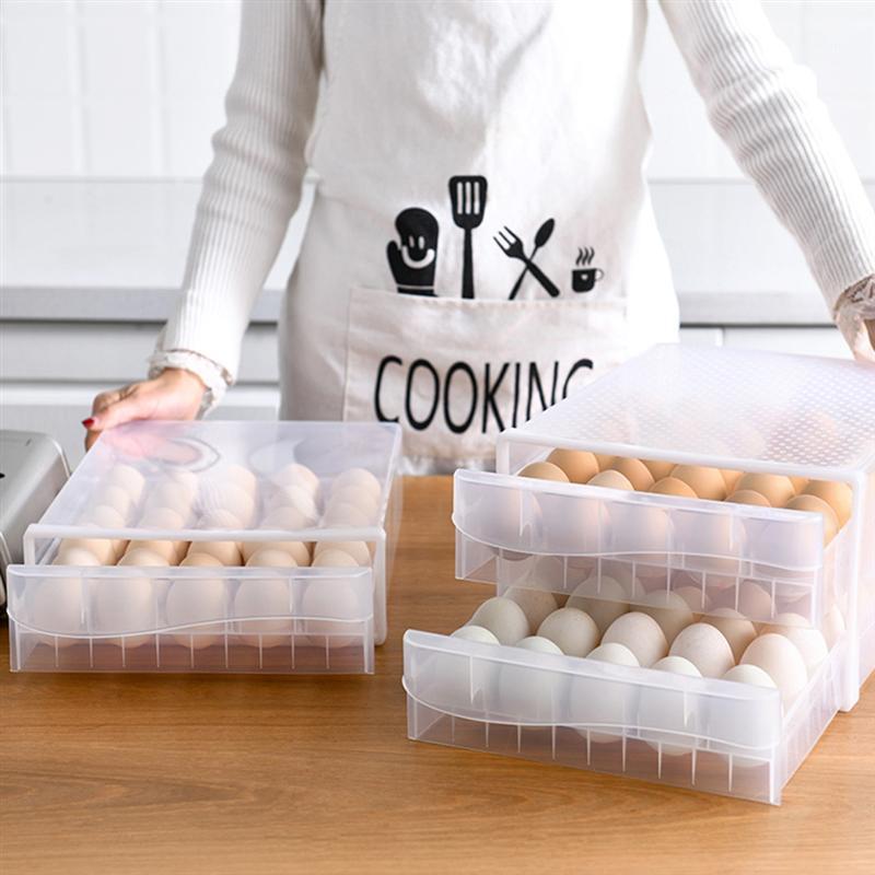 

1 Pc Refrigerator Storage Box Kitchen Accessories Organizer Fresh Box Dumplings Vegetable Egg Holder kitchen organization1