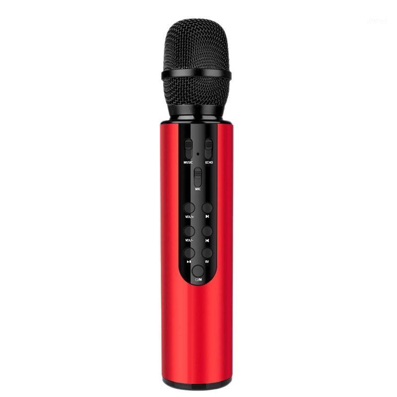 

Wireless Microphone Dual Speaker Condenser Bluetooth Karaoke Speaker Microphone for Karaoke/Singing/Church Red1