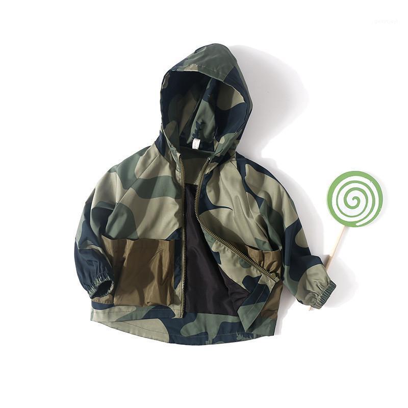 

Baby Hooded Jacket Camouflage Print with Big Pocket Elastic Cuffs Smooth Zipper Coats Spring Clothing Jackets Outwear1, Multi
