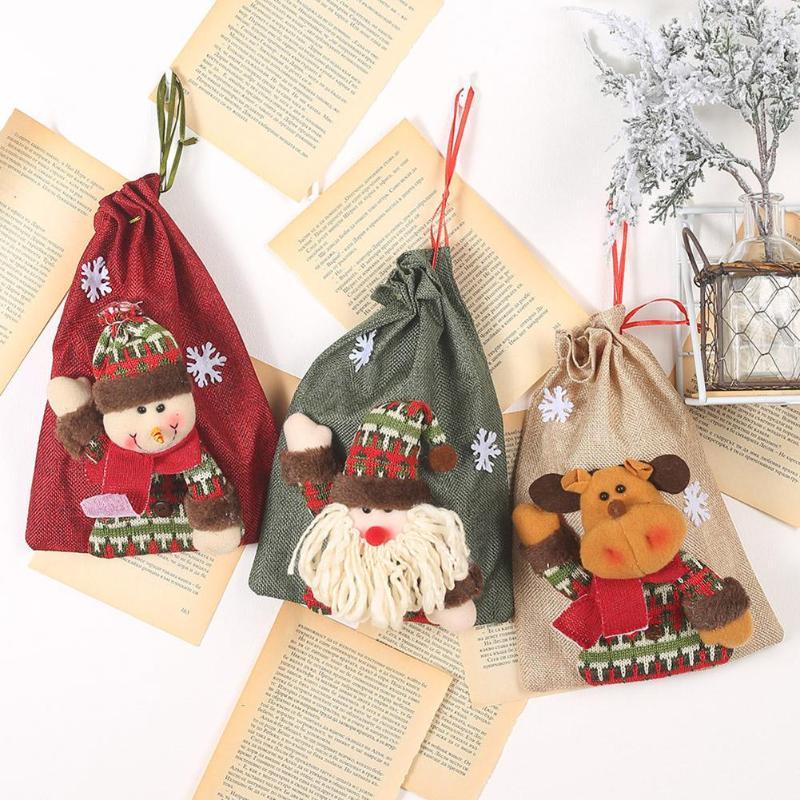 

Merry Christmas Gift Bags Santa Claus Xmas Tree Packing Bags Happy New Year 2020 Christmas Candy Navidad 2020