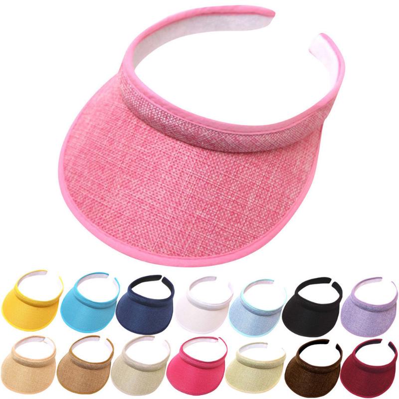 

Women Man Embroidered Flower Denim Cap Sun Hats Summer Outdoor Sports Topless Tennis Cap Empty Top Hat Sun Female Sunscreen#W, Red