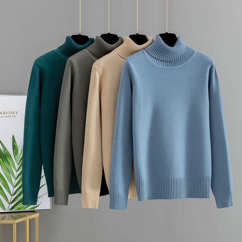 

2021 New Basic Women Pullover and Sweaters Autumn Winter Thick Warm Jumper Top Turtleneck Knitted Sweater Pull Femme Hiver 6eq1, Apricot 5699
