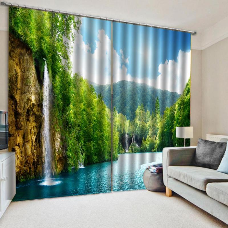 

Beautiful Photo Fashion Customized 3D Curtains green curtains beautiful scenery landscape 3d curtain, As pic