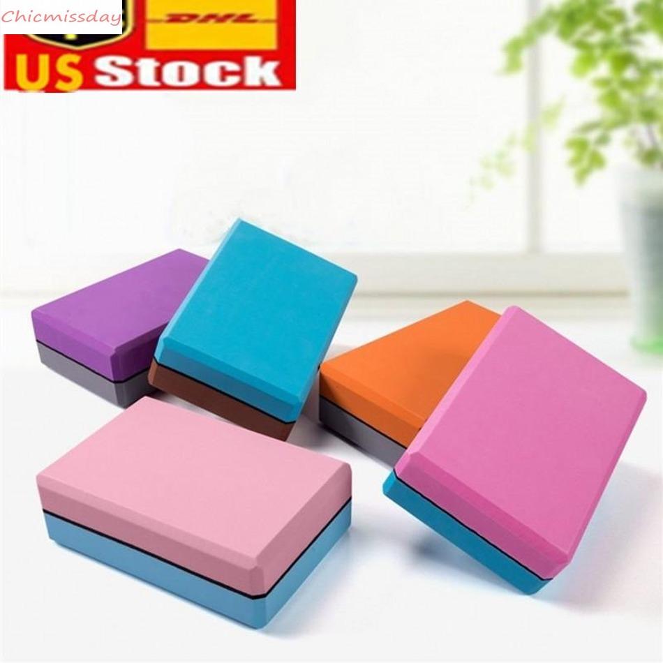 

US Stock EVA Waterproof Yoga Blocks Women Pilates Foam Brick Fitness Gym Home Workout Equipment Exercise Accessories FY6154, Random mixed color
