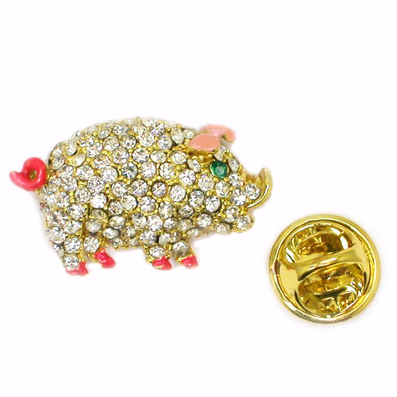 

Pins, Brooches 12pcs/lot Wholesale Fashion Pins Rhinestone Pig Pin Jewelry Gift C102176