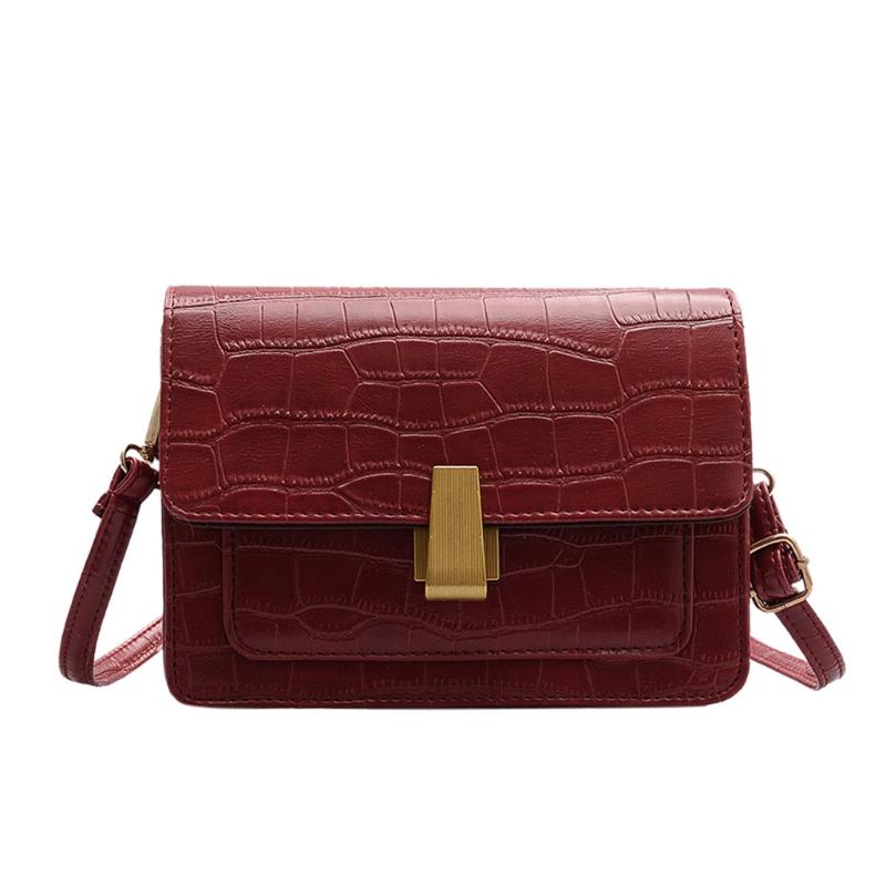 

New Brand Leather Women Shoulder Bags Vintage Alligator Messenger Bags Large Capacity Crossbody Bag Phone Coin Bag Bolsas Mujer, Black