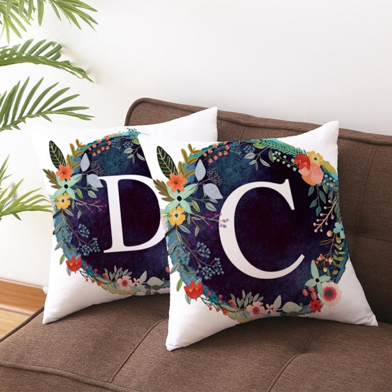 

English Alphabet Print Cushion Cover Bedroom Cushion Cover Sofa Pillow Fashion Decorative Mat Decorative Pillow #81