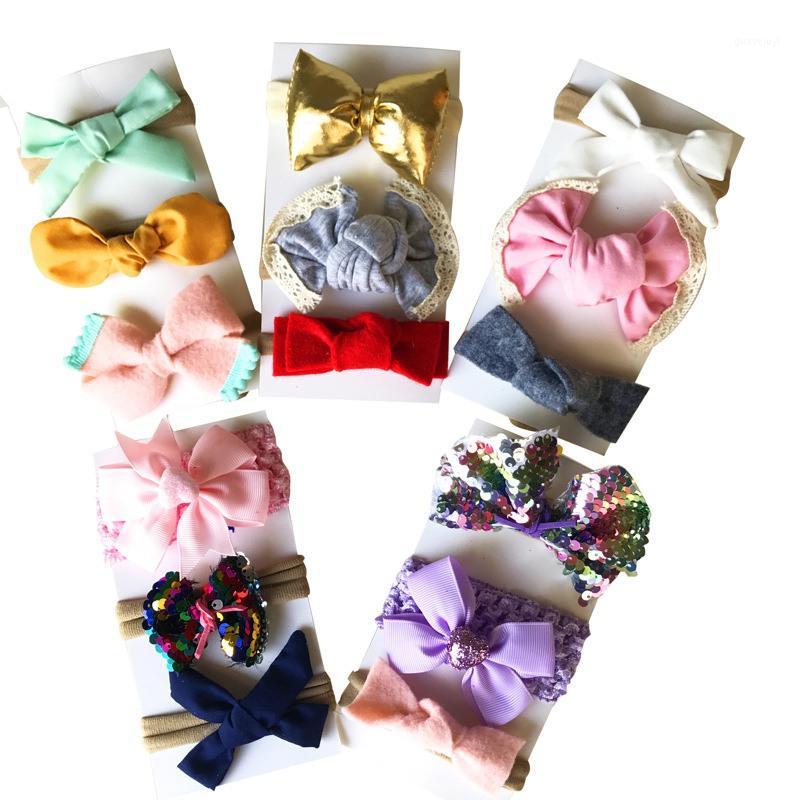

Children's Hair Accessories Hot New Girls Sequin Headbands Set Children Cute Bow Hairbands Hairwear Baby Girls Nylon Solid1, Color as picture