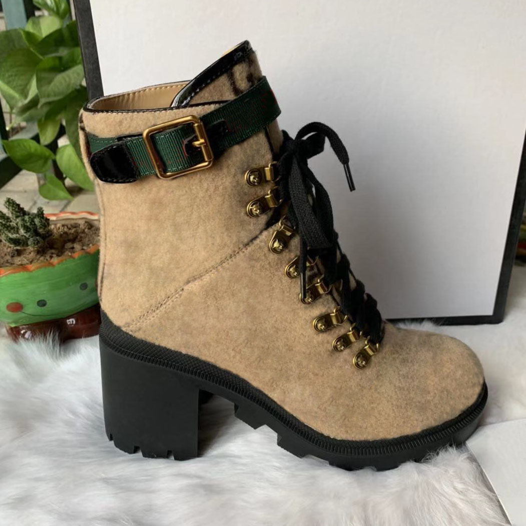 

2020 NEW winter Martin boots Designer Luxury women Shoes Letter Suede High heeled boots metal Fashion Ladies short boots Large size 35-42, Black