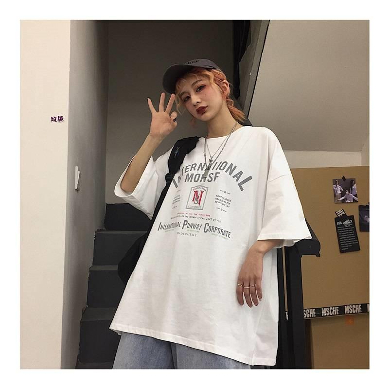 

Cool Girls Female Tshirt Loose Ladies Fashion Women Streetwear Tshirts Hip Hop Students Casual High Street White Black Tee