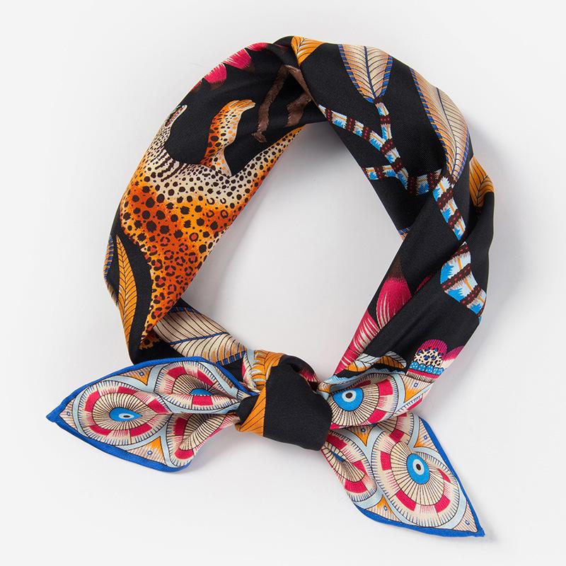 

Hijab Rushed Women Winter Bandana New 2020 Female 100% Mulberry Silk Scarves Square Ms Professional Ribbon Fringe Pattern Small