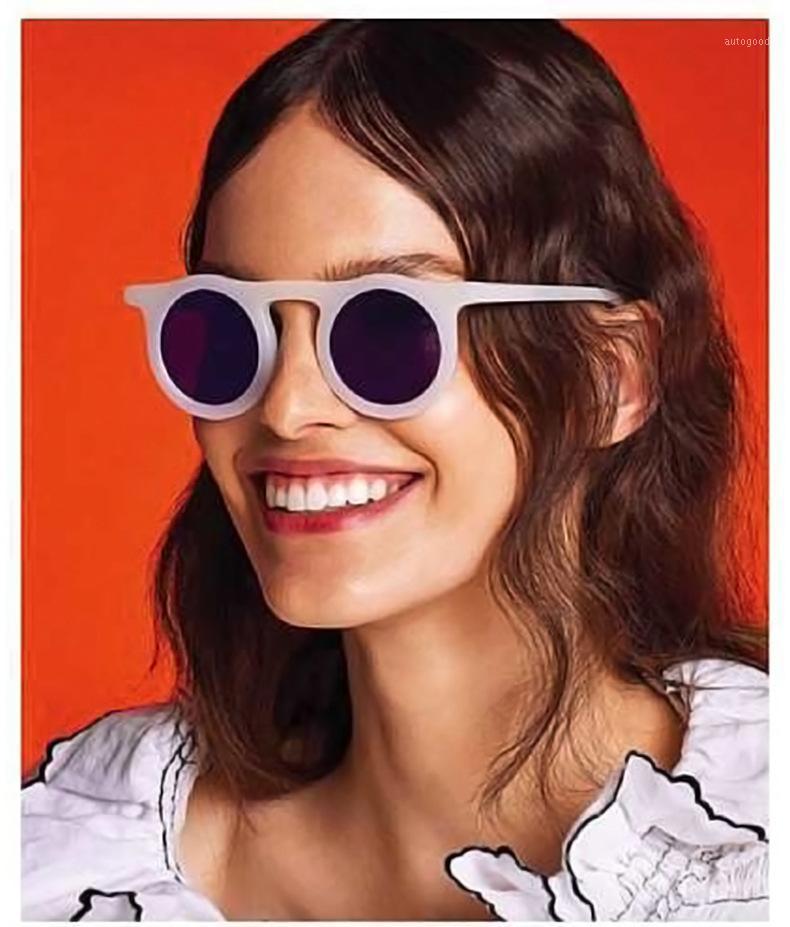 

Sunglasses European And American Style Retro Round Frame Jelly Color Personality Trend Men Simple Hip-hop Glasses1