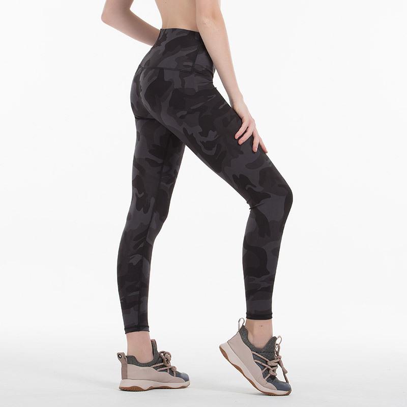 

Women High Waist Printed Color Yoga Naked-feel Leggings Tummy Control Workout Running leggings Stretch tight, Black camouflage