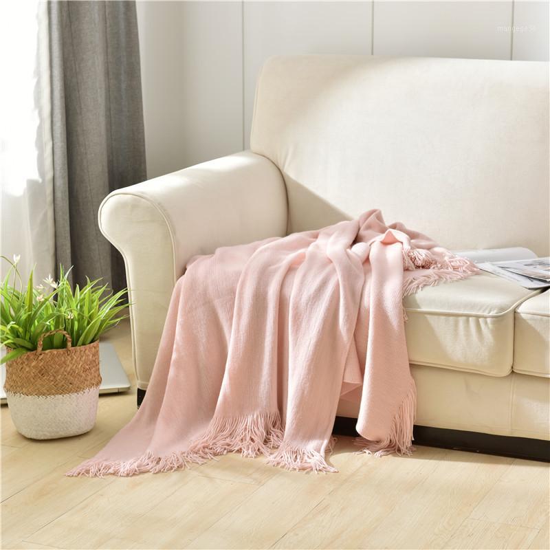 

Sofa Bedding Knitted Tassel Blanket Bed Cover Travel Plane Office Nap Air Condition Blankets Shawl Bedspread Photography Prop1