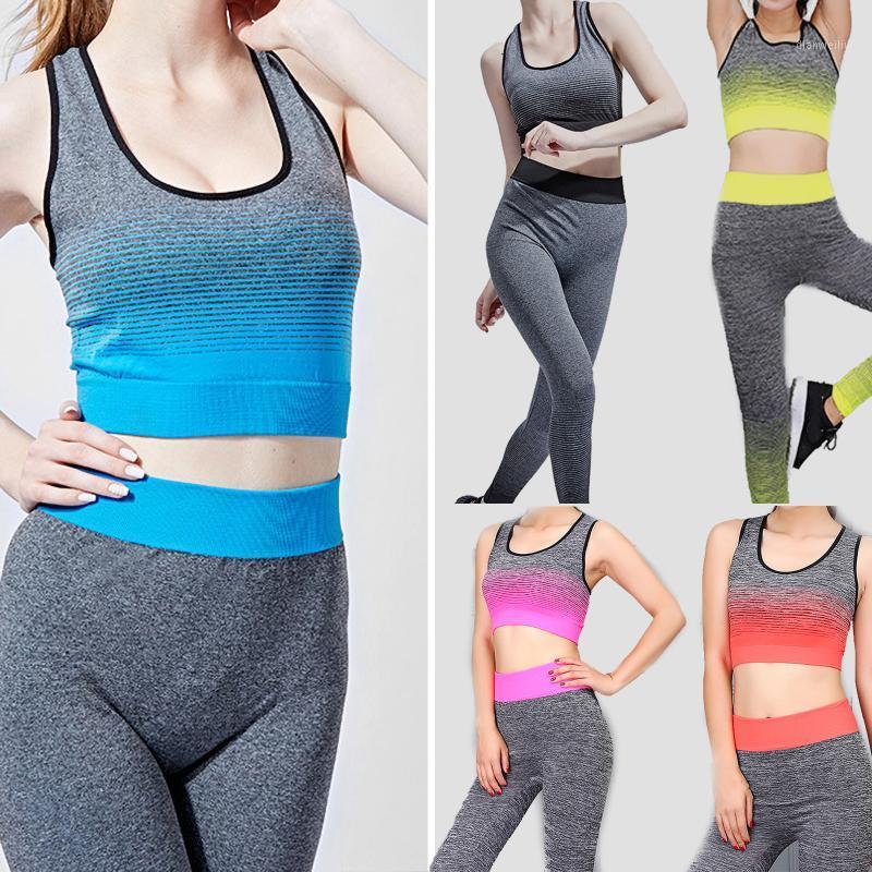 

Women's jogging sportswear suit Gradient Yoga Suit Running Fitness Quick Drying Seamless 2-Piece Set Women's tracksuit1