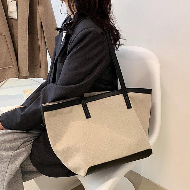 

Luxury Women Bag Large Capacity Shopper Bags For Women Canvas Totes Bag Shopping Shoulder Purse Female Daily Casual Shopping, Coffee shoulder bag