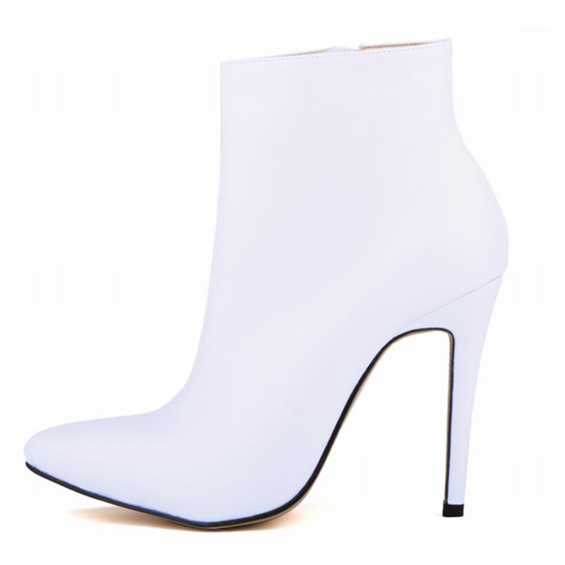 

DEAT 2021 New Spring Summer Fashion Casual Solid Color High Quality Sexy Pointed Side Zipper Matte High Heel Boots Women SH3061, Orange