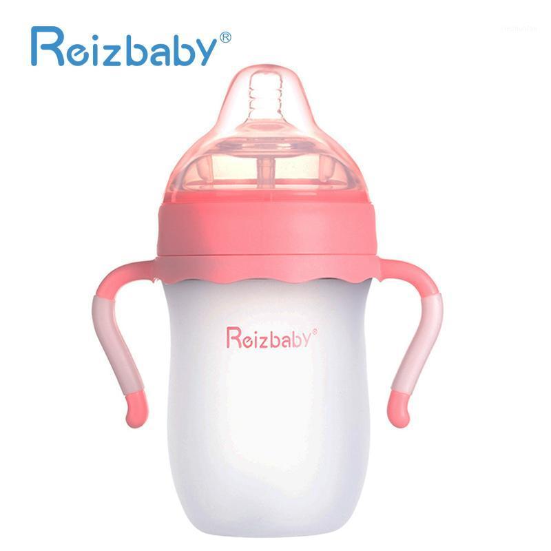 

REIZBABY Baby Silicone Bottle Nipple Handle Dustcover Infant Toddler Squeeze Bottle Anti-colic BPA FREE Baby Nursing Milk1