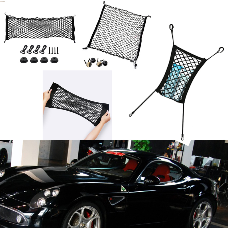 

For Alfa Romeo ALFA 8C Car Auto Black Rear Trunk Cargo Baggage Organizer Storage Nylon Plain Vertical Seat Net