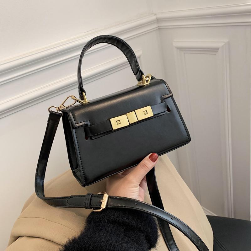 

Fashion Women's 2021 New High Sense Of Niche Bag Trendy Retro Square Foreign Style Handbag Shoulder Messenger Bag, Black