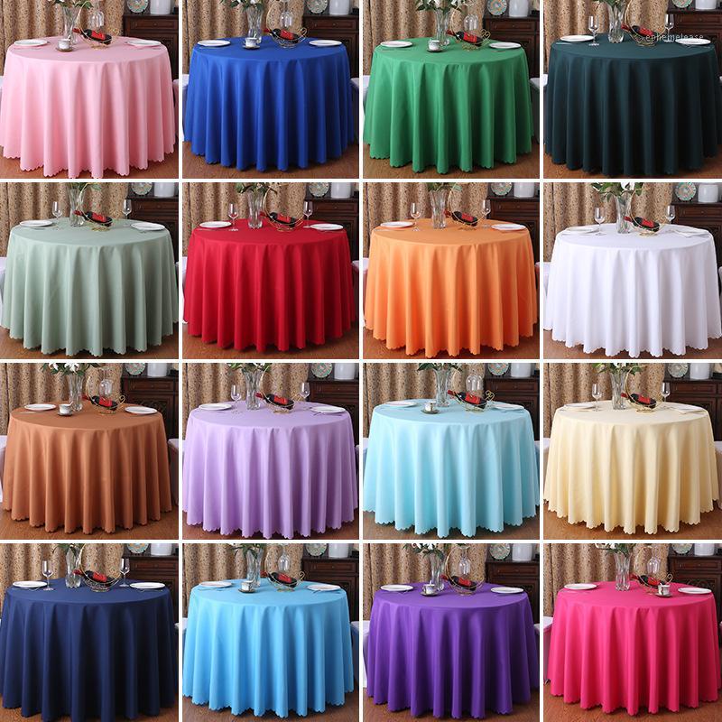 

10pcs Polyester Hotel Banquet Tablecloth White round Table Cloth Wedding Table Cover Overlay tapetes nappe tafelkle mariage1
