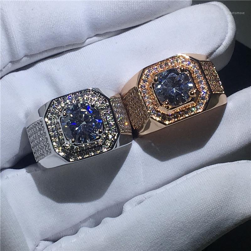 

18mm Wide Geometric Big Engagement Rings For Men Party Ring White Cubic Zirconia Cocktail Ring Fashion Jewelry Accessories1