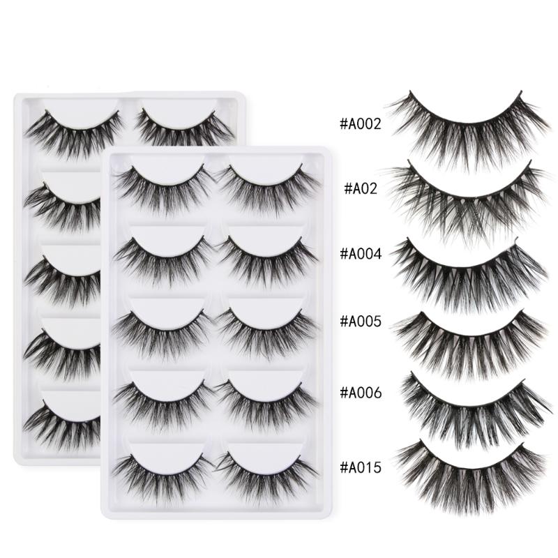 

MAGEFY 5 Pairs Mink EyeLashes 3D False Lashes winged Thick MakeupEyeLash Dramatic Lashes Natural Volume Soft Fake Eye
