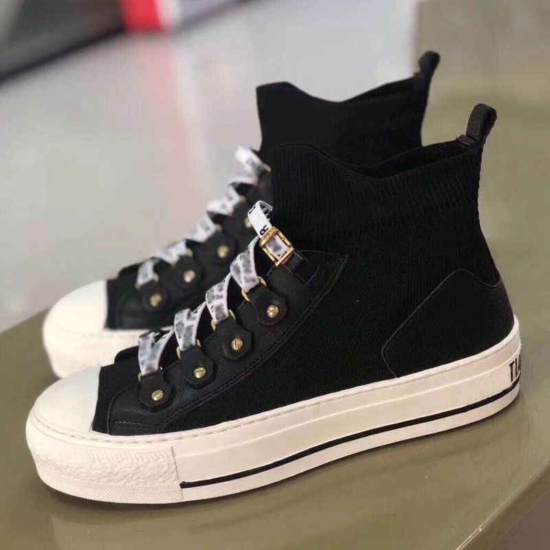 

Ladies Daddy Shoes Thin Boots Fashion Soft Breathable Casual Shoess High Top Spring and Autumn Socks Boots Black Simple British Style, Extra shoebox