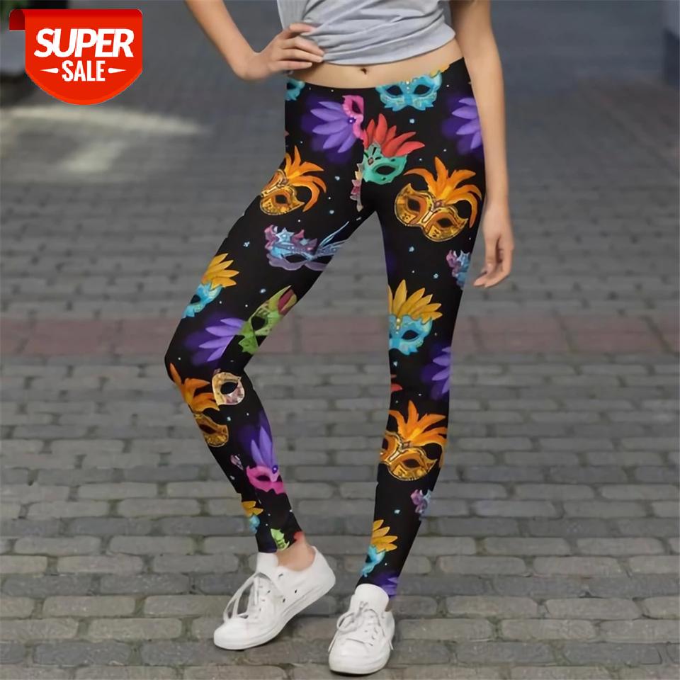 

Qickitout Fitness Leggings Women Workout Push Up Legging Fashion Digital Print Colorful Masks Funny Cute Jeggings Pants #tz2J, Black;white