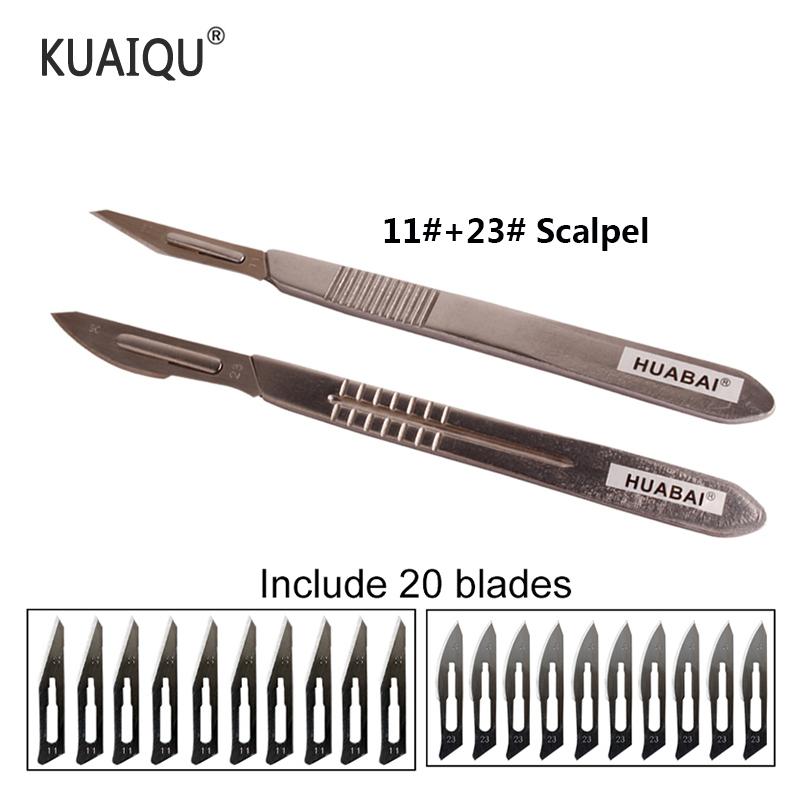 

22pcs Disposable Animal Scalpel Knife Stainless Steel Scalpel Knife Multi-function Tools