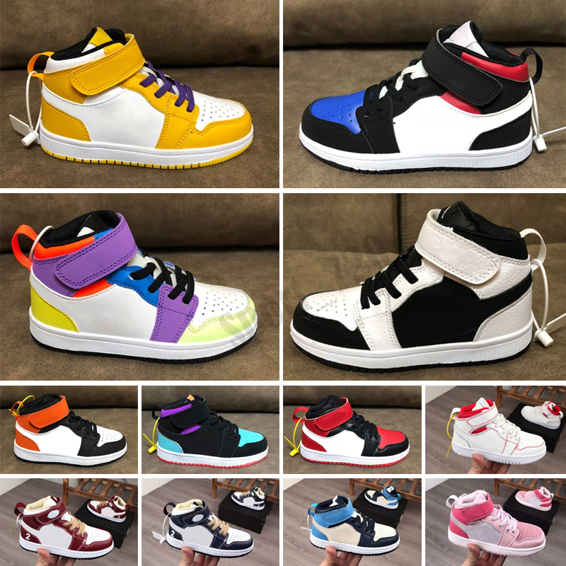 

Infant Kids 1 1s Basketball Shoes High OG Scotts Bred Smoke Grey Panda Golf Baby Toddler Children Trainers Sports Sneakers, Color 2