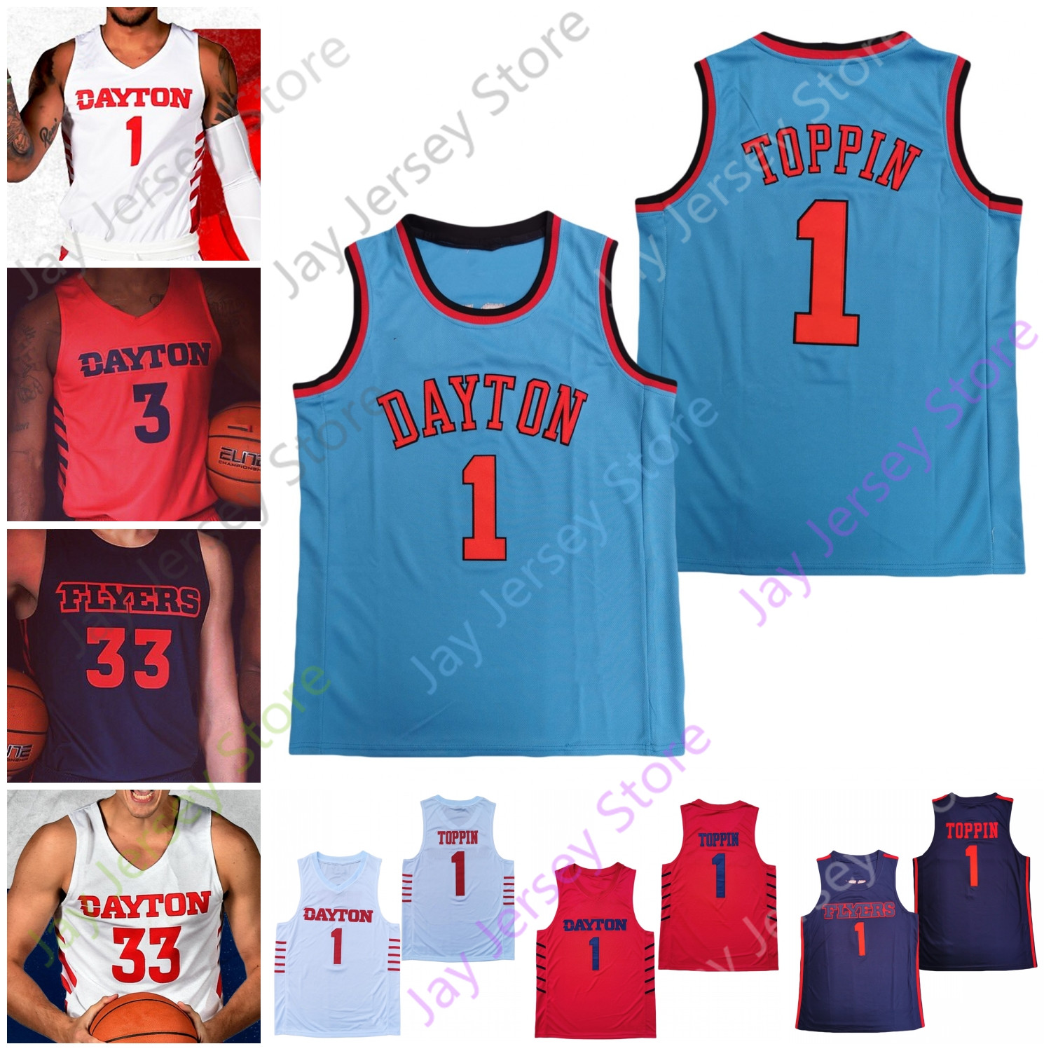 

Dayton Flyers Basketball Jersey NCAA College Obi Toppin alen Crutcher Elijah Weaver Chase Johnson Mikesell Chatman Landers Watson Tshimanga, White