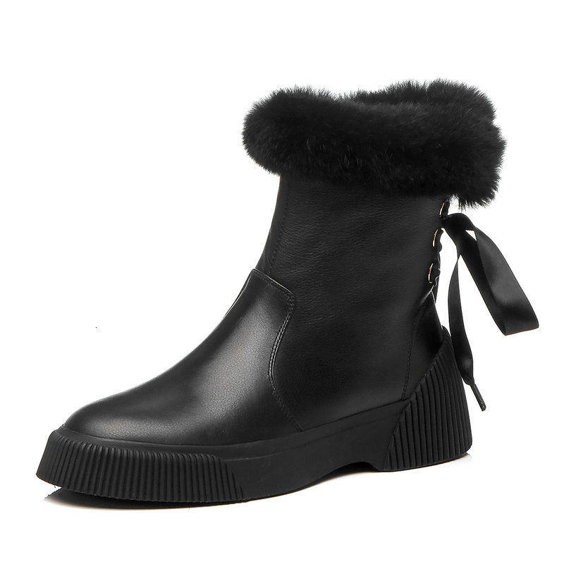 

2021 New Women Cow Leather Ankle Keep Warm Winter Snow Casual Outdoor Shoes Woman Basic Boots Etdd, Beige