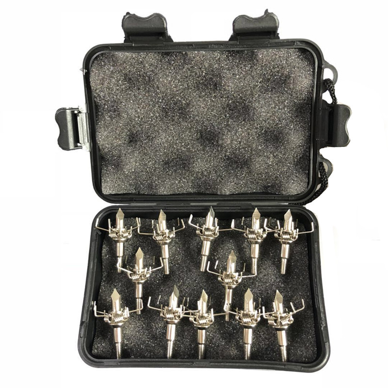 

12pcs Judo Arrowhead Stainless Steel Broadheads 100 Grain 5 Paw Points 4mm Screw for Bow Hunting Tip