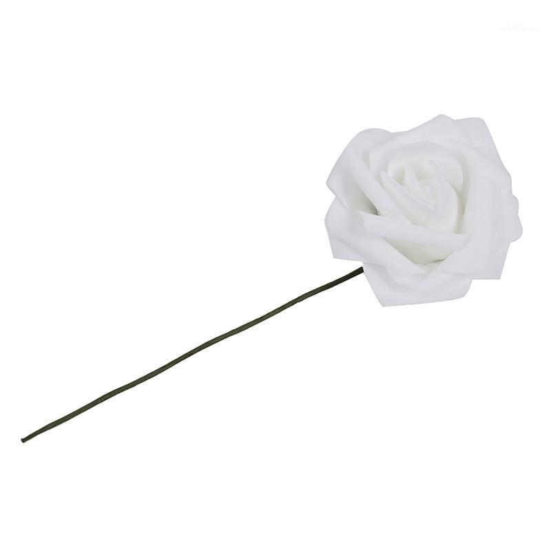 

20pcs foam Real Touch Flowers Bouquets Rose Bridal Wedding Bouquet KC1 White1, White