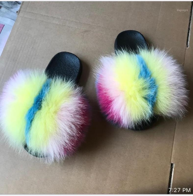 

New design fur slippers slides for women with custom color1