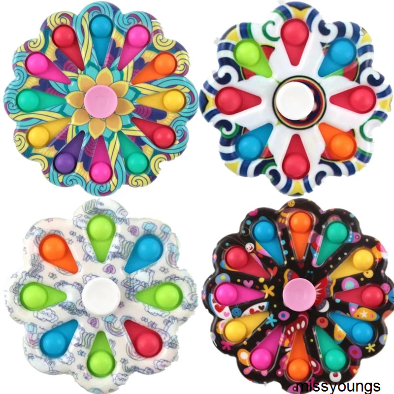 

Colorful Funny Popit Fidget Toy Spinner Relief 12 Sides It cute Stress Toys for Anxiety Anti-stress