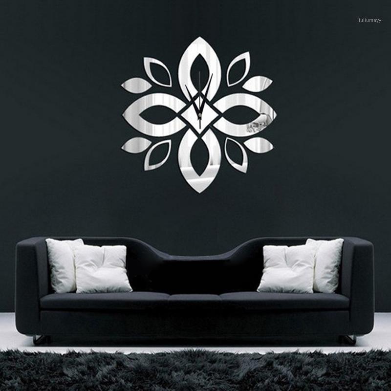 

2020 New DIY 3D Flower Mandala Wall Clock Home Modern Decoration Crystal Mirror Living Room DIY Wall Sticker Clock1