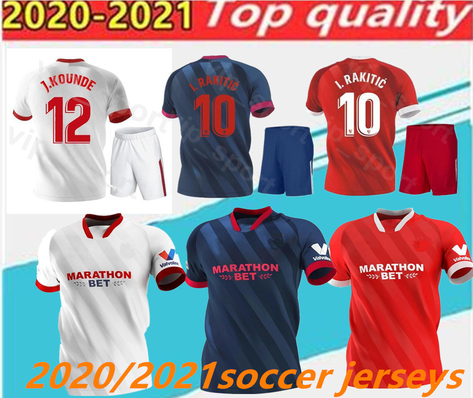 

2020/2021Sevilla F C Seville Soccer 15 Youssef En-Nesyri Jersey Set 10 Ever Banega 9 Luuk de Jong Franco Vazquez Football Shirt kits, Black;yellow