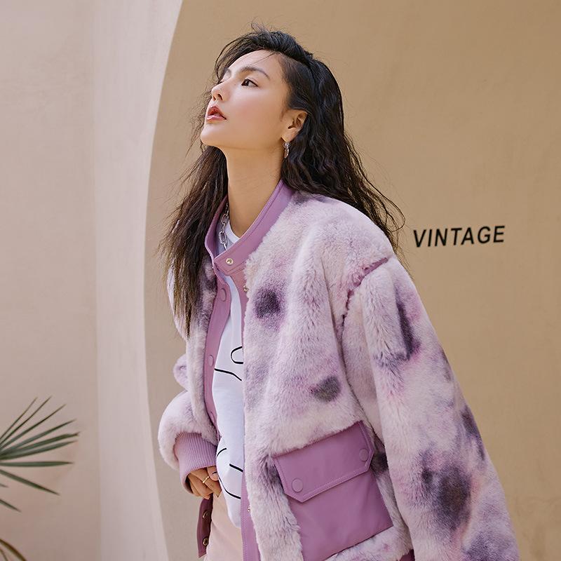 

2020 New Autumn Winter Solid Color Ladies Faux Fur Coat Thick Warm Women Outwear Female Cotton Coat High Quality, Pink